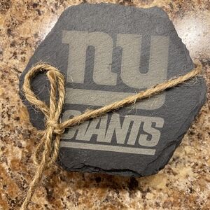 NY Giants Slate Laser Etched Coaster Set (4) - Black